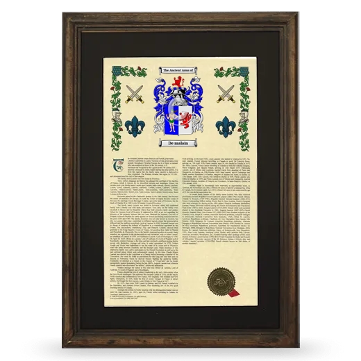 De malain Deluxe Armorial Framed - Brown